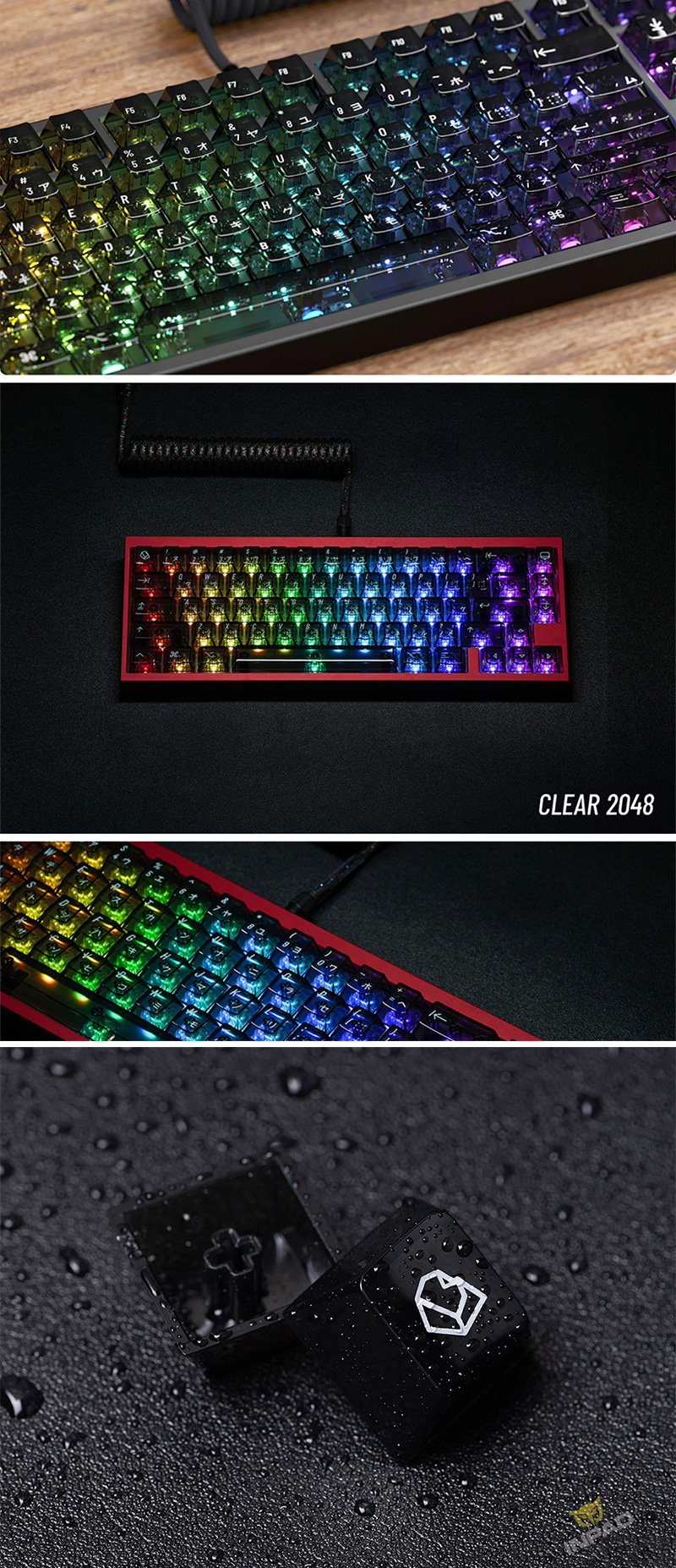 KBDfans CLEAR2048 黑透鍵帽組原廠高日文英文_Cherry原廠高_鍵帽_鍵盤