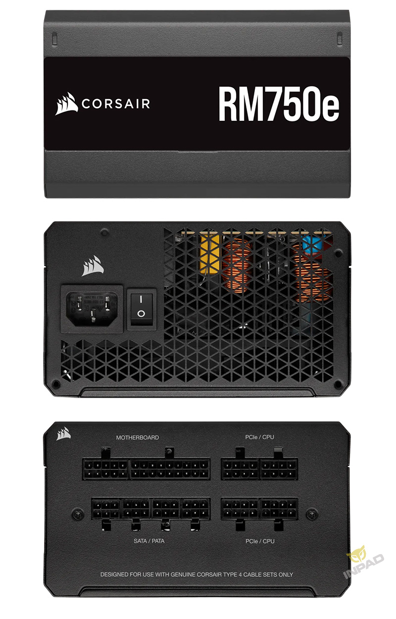 CORSAIR 海盜船750W RM750e ATX 3.0 RMe電源供應器金牌_全模組化_筆電